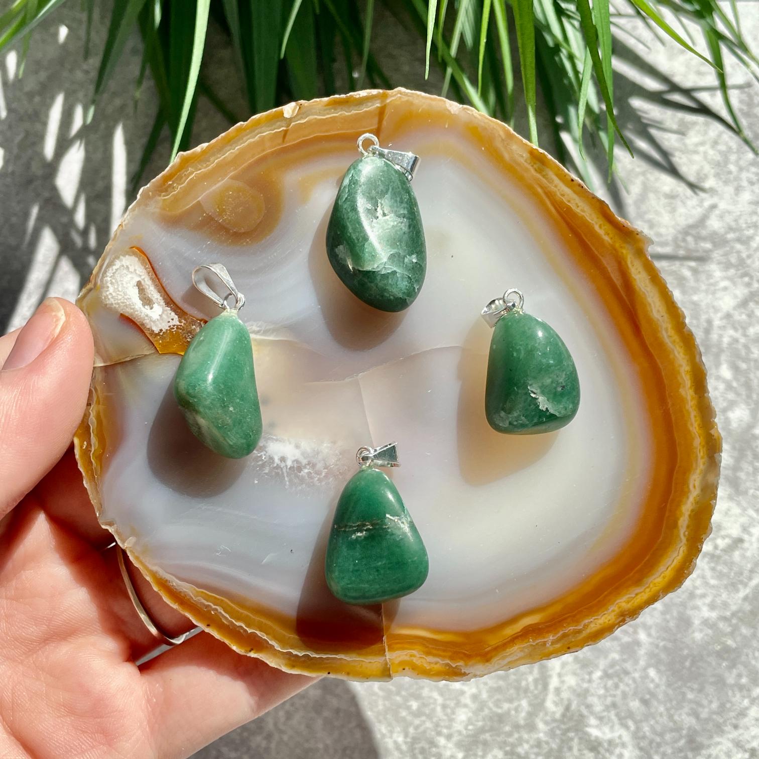 Tumbled Mini Pendant - Green Aventurine Tumbled Mini Pendant - Green Aventurine